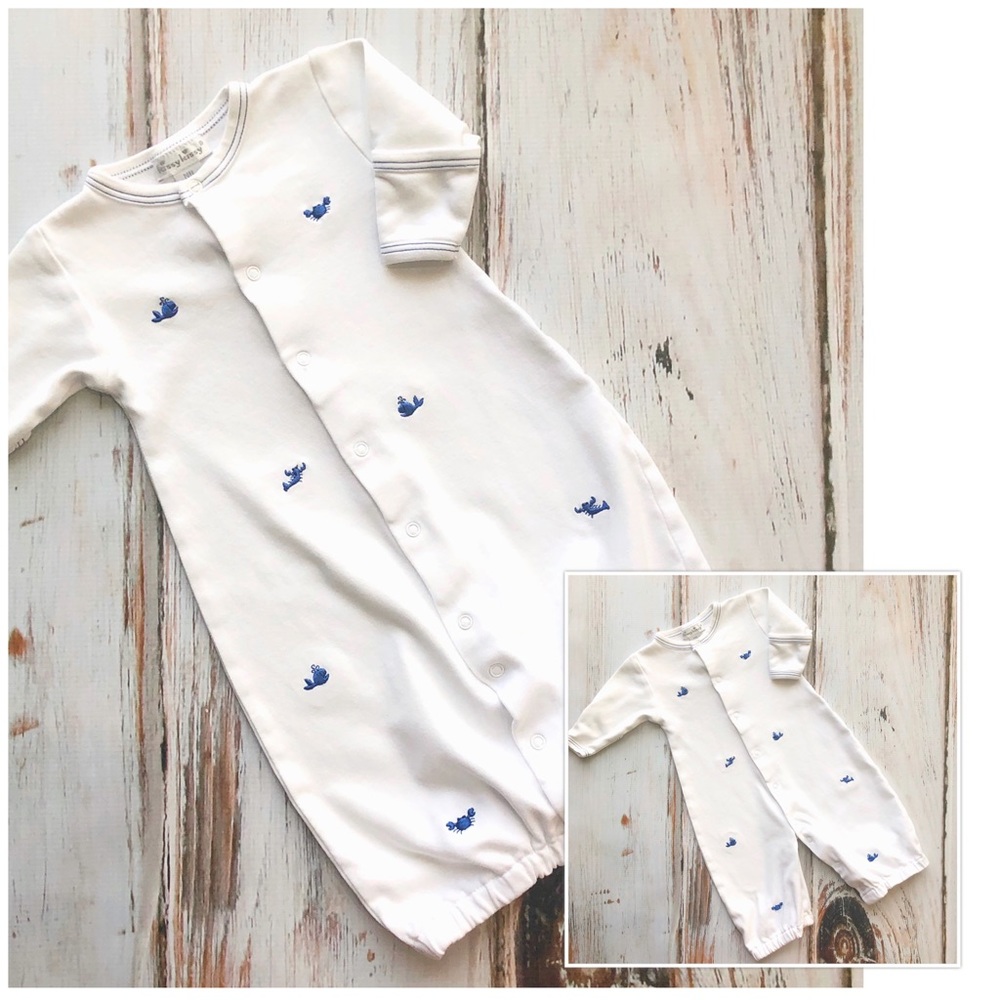 Kissy kissy convertible gown/romper NB